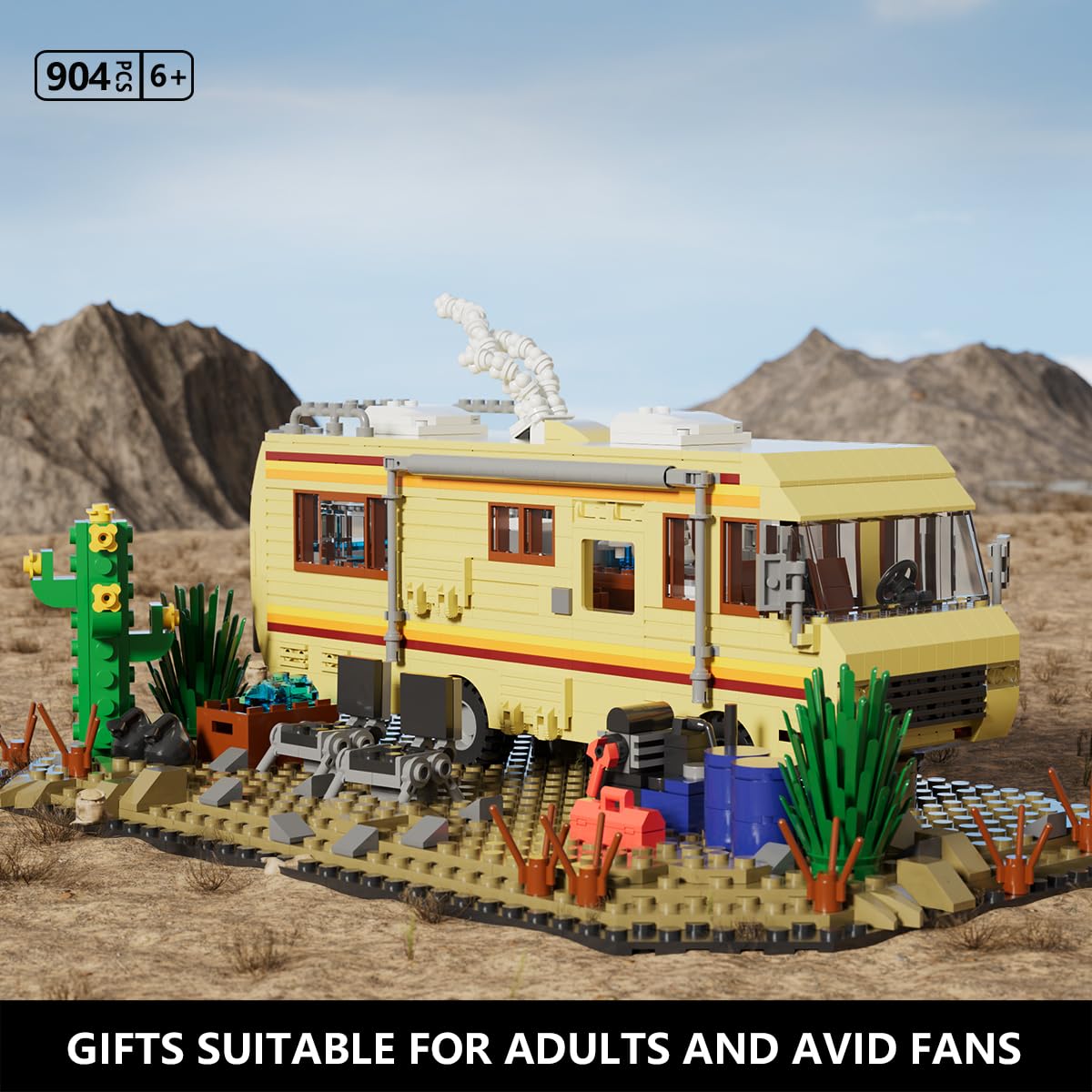 TOY PLAYER Breaking RV Adventure Building Set - MOC Upgraded Classic Scene, Compatible with Lego for Adults, Plastic Material