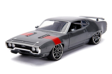 1972 Plymouth Gtx 440 Metallic Gray With Red Stripe ''Bigtime Muscle'' 1/24 Diecast Model Car By Jada