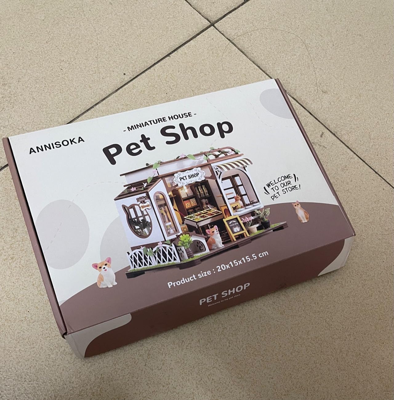 Annisoka Diy Miniature House Kits Pet Shop Diy Dollhouse Kit Mini House Building Kit With Furniture And Light Tiny House Arts An