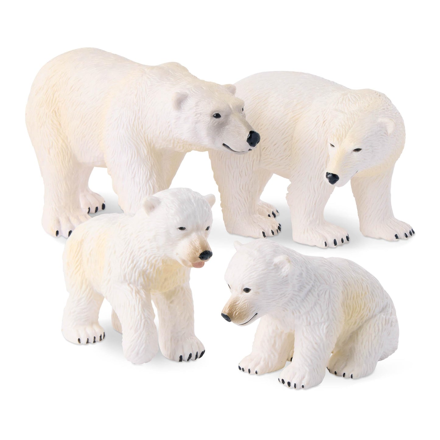 Terra By Battat – Polar Bear Family - 4 Pcs Polar Bear Animal Toys For Kids 3-Years-Old & Up