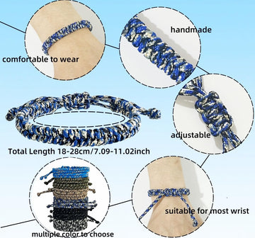 Yanmin 12 Pcs Braided Friendship Bracelets For Teen Boys Woven Paracord Bracelets Set Valentines Exchange Gifts Easter Basket Fi