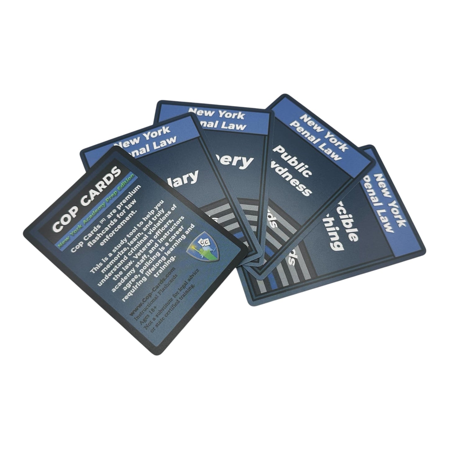 Cop Cards: enhanced Flashcards for Law Enforcement - Learning Aid or Police Gift (New York Academy Prep Edition)