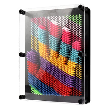 Xsltkby 3D Pin Art Board Toy - Large Size Desk Toy Sculpture For Children Adults 6 X 8 Inches (Colorful Plastic)