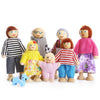 Puckway Lovely Happy Family Dolls Playset Wooden Figures Set Of 7 People With Diy Horse For Kids Children Toddlers Dollhouse Pretend Gift