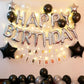 Happy Birthday Balloons Banner, Silver Happy Birthday Foil Balloons 16 Inch Mylar Foil Letter Balloons With 8 Pcs Black Silver S