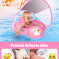 Laycol Baby Swimming Float Inflatable Baby Pool Float Ring With Sun Protection Canopy,Add Tail No Flip Over For Age Of 3-36 Months (Unicorn, Large)
