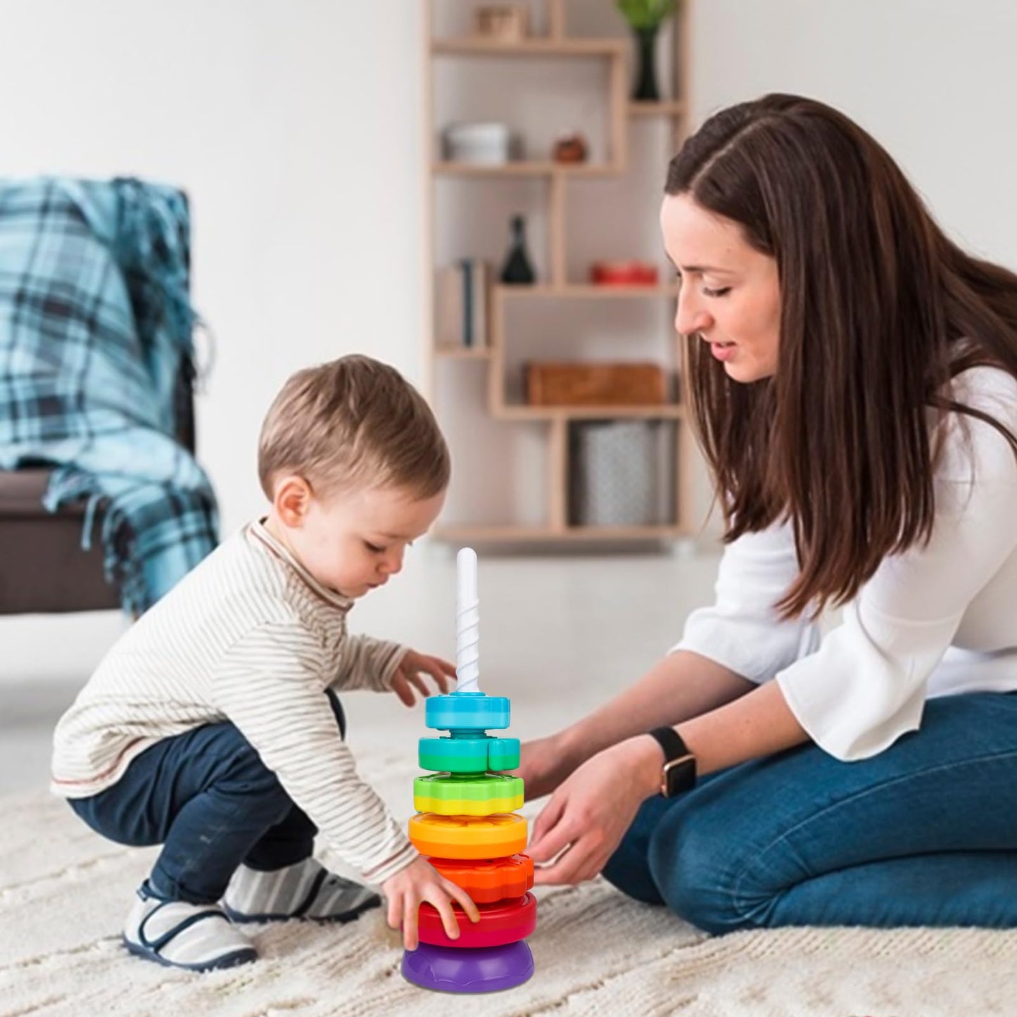 Practicejqden Montessori Toys For 1+ Year Old, Educational Stacking Spinning Baby Toys, Learning Toys Sensory Toys For Toddlers
