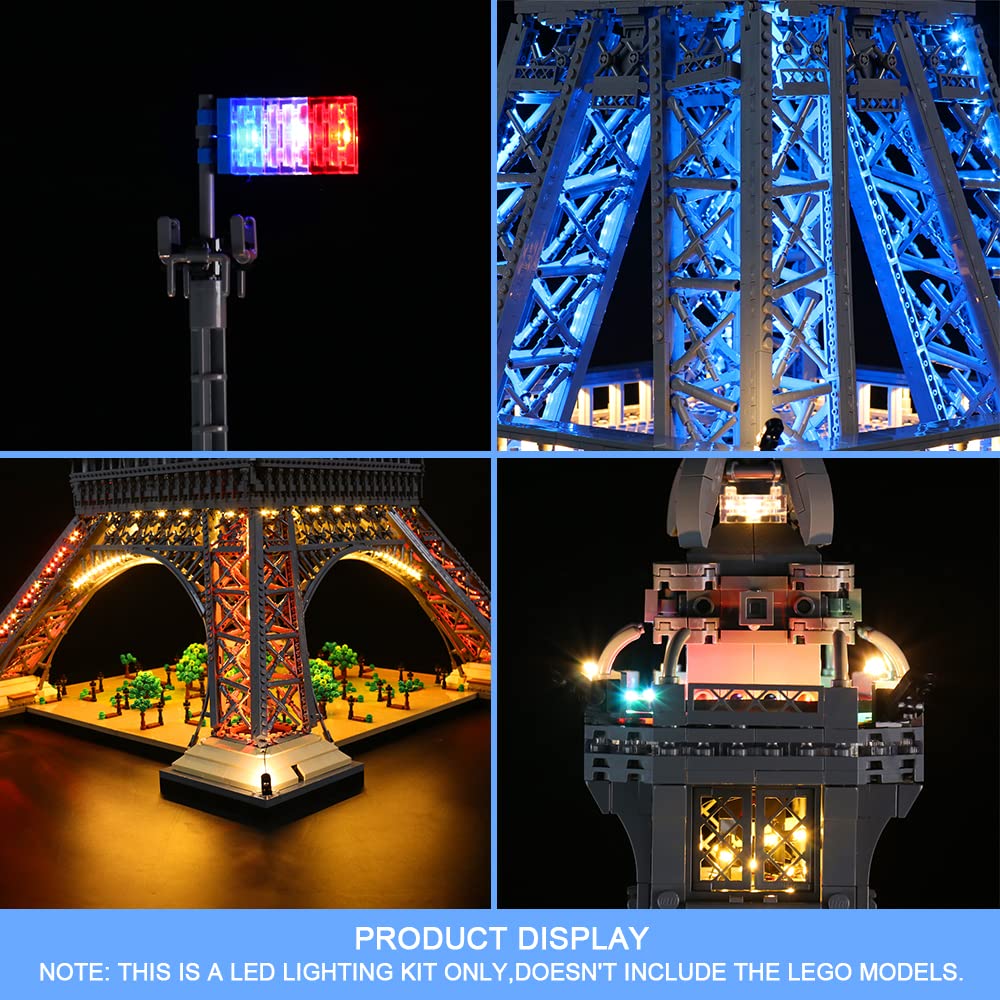 Vonado Led Light Kit Compatible With Lego Eiffel Tower Set 10307, Remote Control Diy Building Lighting Compatible With Lego Architecture 10307 (Not Model)