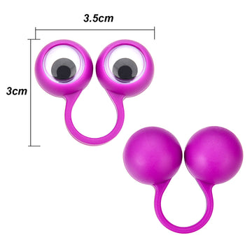 Frienda 30 Pieces Eye Finger Puppets Eye On Rings Googly Eyeball Ring Party Favor Toys For Kids, 5 Colors (Small Size)