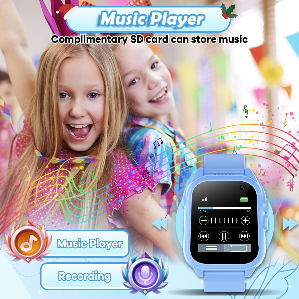Waterproof Kids Smart Watch Electronic Learning Toys For 3-12 Years Old Boys Girls Toys With 26 Game Video Camera Pedometer Musi