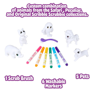 Crayola Scribble Scrubbie Toy Pet Playset, Confetti Party Pack, Coloring Toy For Kids, Gift For Ages 3, 4, 5, 6, 7