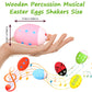 6 Pack Wooden Percussion Musical Easter Eggs Shakers - Colorful Hand-Painted Instruments For Kids, Ideal For Christmas Stocking