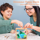 Piggy Bank For Boys, Wooden Dinosaur Piggy Bank For Kids Cartoon Money Bank Coin Bank With Diy Alphabet Stickers, Blue