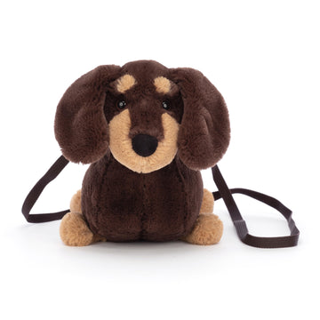 Jellycat Otto Sausage Dog Plush Bag, 8.5 Inches - Crossbody And Shoulder Purse - Fun And Unique Handbag