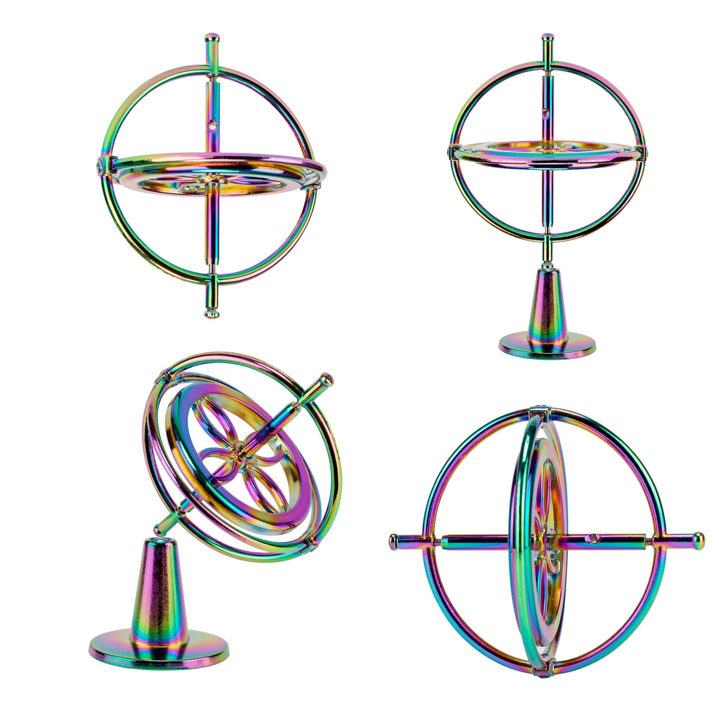 QLKUNLA Gyroscope Toy - Metal Anti-Gravity Rotating Desk Toy, Small, Bright Colorful Shades, Model QL-110