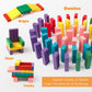 Lewo Wooden Stacking Board Games - 48 Multicolor Building Blocks for Kids, Model LC-CGBB-54P1