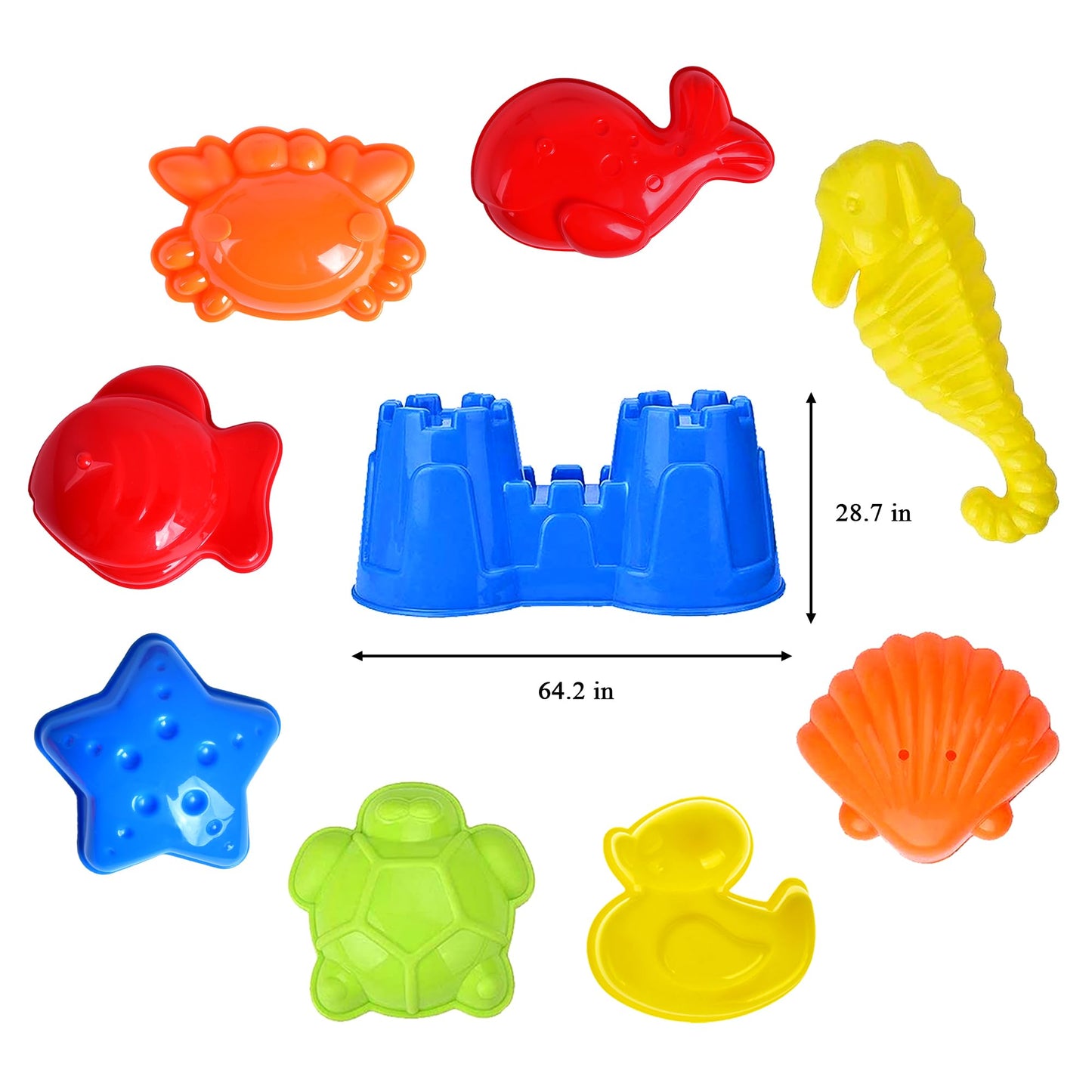 Beach Toys, 19 Piece Sand Toys Set Kids Sandbox Toys Includes Water Wheel Beach Tool Kit Bucket Watering Can Molds Sand Toys Mes
