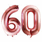 Goer Number 60 Balloons For 60Th Birthday Party Decorations,42 Inch Jumbo Foil Helium Balloons For 60Th Anniversary (Rose Gold)