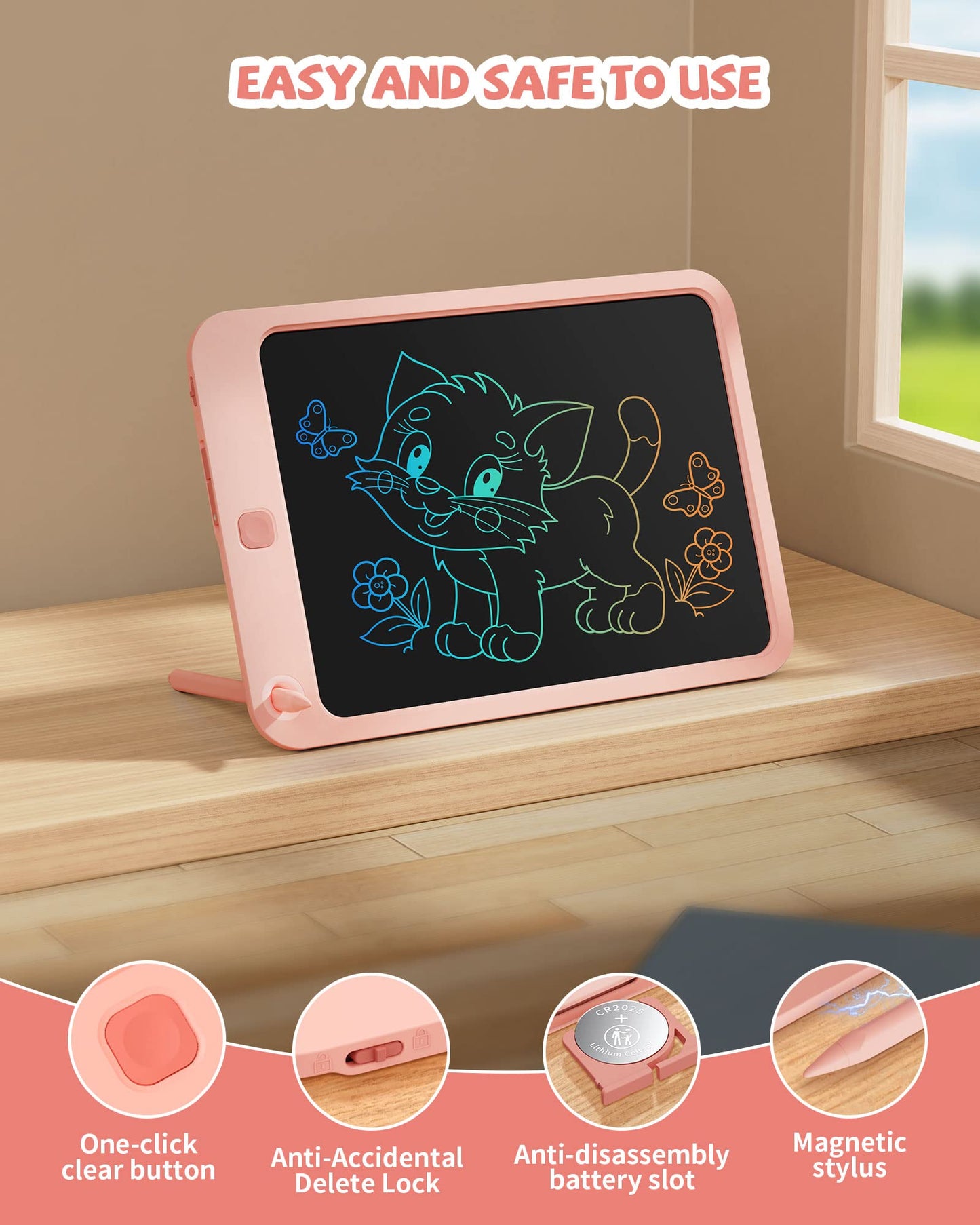 Lcd Writing Tablet 10 Inch, Toys For 3 4 5 6 7 8 9 10 Year Old Boys Girls, Colorful Doodle Board Drawing Tablet, Gift For Boys T