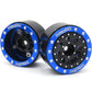 Hobbysoul Adjustable Offset 1.0 Beadlock Wheels Blue Black, Heavy 1.0 Rc Crawler Rims Weight 21G/Rim 7Mm Hex Rims For Axial Scx2