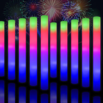 Taotuo 156Pcs Foam Glow Sticks,Valentines Day Gifts Glow In The Dark Party Supplies Three Flashing Modes Lighting Up Foam Sticks For Wedding, Christmas, Concerts, Birthday