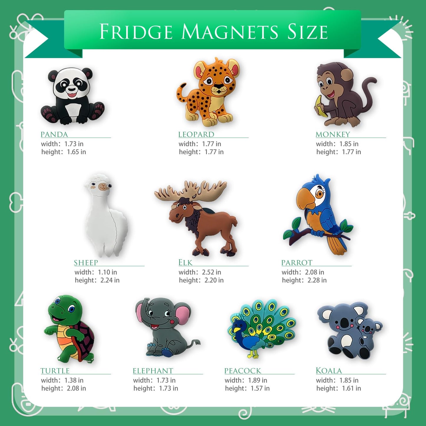 10 Pcs Fridge Magnets For Toddlers 1-3,Refrigerator Magnets For Kids,Kids Magnets Educational Toys,Learning Animals Magnets For Babies,Animal Cartoon Magnet