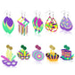 10 Pairs Mardi Gras Earrings Bulk, Acrylic Mardi Gras Themed Glitter Earrings For Masquerades, Mardi Gras Party Decoration, Fat