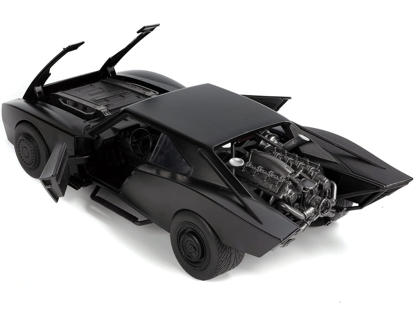 Jada Toys Dc Comics The Batman 1:18 Batmobile With Lights Die-Cast Car & 3.75' Batman Figure, Toys For Kids And Adults ,Black