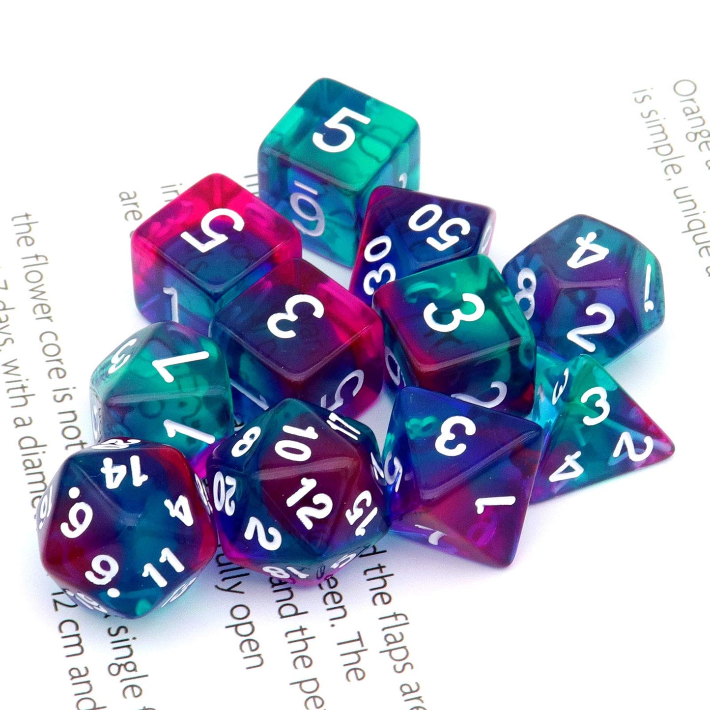 Haxtec 11 Piece DND Dice Set Extra D6 D20 Purple Blue Polyhedral D&D 5e Dice for Roleplaying Dice Games Compatible with Dungeons
