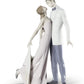 Lladró Glossy Porcelain Happy Anniversary Lovers Figure. Decorative Porcelain Couple Of Bride And Groom Figurine.