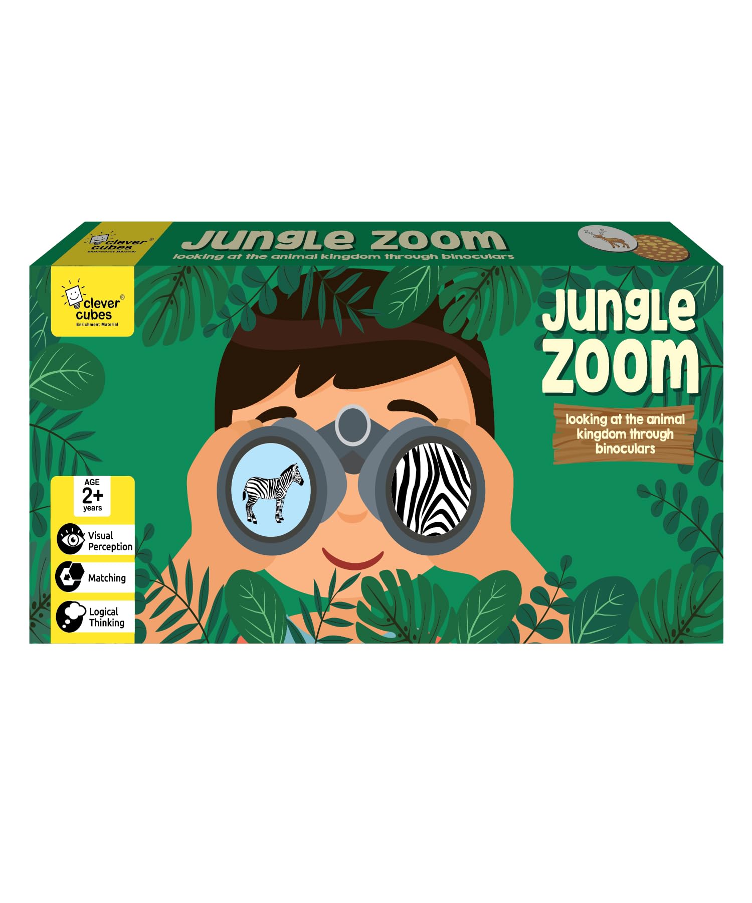 Clever Cubes Jungle Zoom | Creative Animal Puzzles | For 2 3 4 Years Girls Boys | Early Learning Educational Game | Sorting Colo