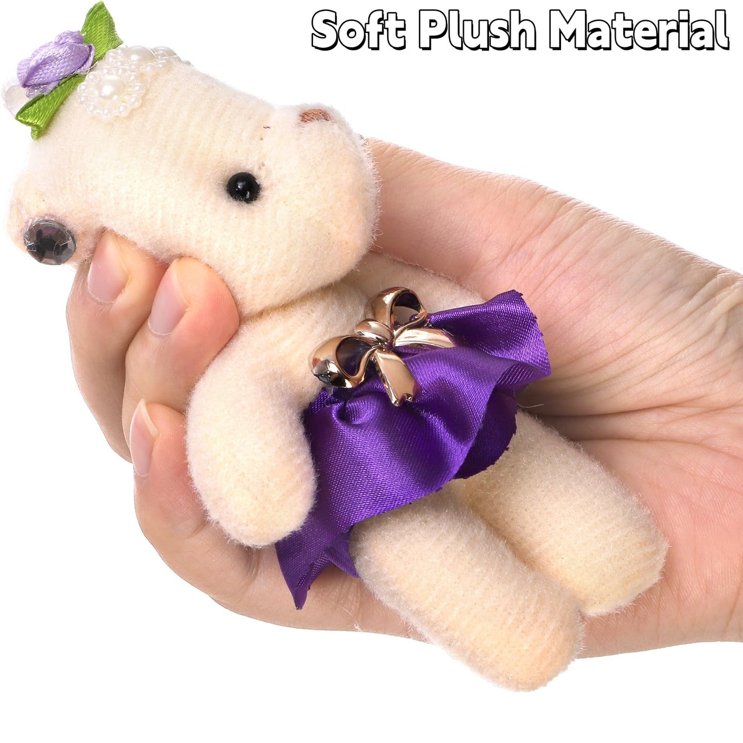 Covzoe 20 Pieces Mini Plush Bears, 4.4 Inch Small Stuffed Bear Bulk, Multicolor Soft Bears Doll, Birthday, Wedding, Party Favors