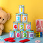 PullCrease 13 Pcs Carnival Can Game Bean Bag Toss Carnival Games with 10 Tin Cans and 3 Bean Bag for Easter Outdoor Family Party