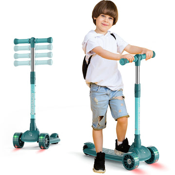 Healsmart 3-Wheel Kids Scooter, Kick Scooter For Ages 2-12 Boys & Girls, Foldable Height Adjustable Self Balancing Handlebar, Ex