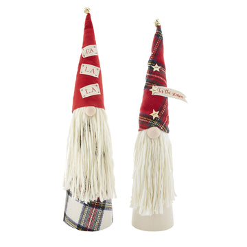 Mud Pie Christmas 2 Piece Set, Extra Large Gnome Sitters, Multi, Small 25' X 5' Dia | Large 30' X 6 1/2' Dia