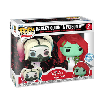 Funko POP Harley Quinn & Poison Ivy Vinyl 2-Pack - Exclusive Red, Black, White, Green Collectible Figures
