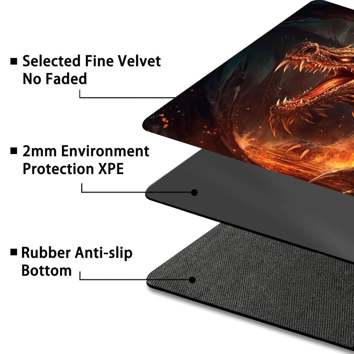 MTG Playmat Game Play Mat for MTG TCG 24 x 14 inches Cards Game Playmats Trading Card Game Stitched Play Mats Commander Deck Gaming Desk Mat Card Gameplay Mats Angry Firedragon