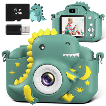 Greenkinder Kids Camera, Toddler Camera For Boys Girls, Toys Gifts For Christmas Birthday Boys Girls Kids 3-9 Year Old Digital Video Camera With 32Gb Tf Card