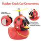 Wonuu Rubber Duck Car Decoration Ornaments Duck Car Dashboard Decorations Cool Glasses Duck With Propeller Helmet (R-Beatle-Red)