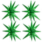 Toniful 4 Pcs 22Inch 4D Green Explosion Star Mylar Balloons 14Point Star Balloons For Party Decorations Backdrop Christmas,New Y