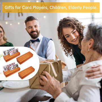 Iswabard Card Holders For Playing Cards 4 Pack Playing Cards Holder For Kids Elder Card Deck Stand Wood Holder Racks Tray For Or