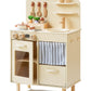 Leeshyah Play Kitchen for Kids, Classic Wooden Kitchen Playset with Food Accessories Set Ideal for Creative Pretend Play, Suitab