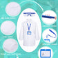 Xtinmee 12 Sets 36 Pcs Kids Lab Coat Set Halloween Doctor Costume With Goggles Id Card Science Dentist Doctor Dress Up Kit (Larg