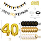 Jobkoo 40Th Birthday Decorations For Man, Black Gold 40Th Birthday Balloons Black Happy 40Th Birthday Banner 40Th Birthday Cake