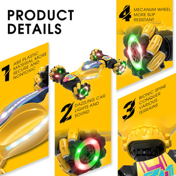 Gesture RC Car - Gesture Sensing RC Stunt Car Toys for Boys Girls Aged 6-12, 2.4GHz 4WD Hand-Controlled Remote Control Twist Car