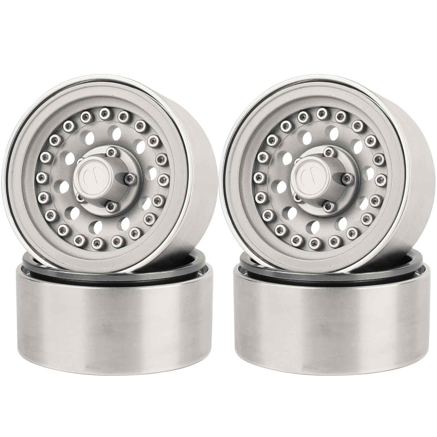 RZXYLRC 1/10 RC Crawler 4Pcs 1.9 Inch Beadlock Wheel Hub Rim Rims Aluminum Alloy for TRX4 TRX6 Axial SCX10 III AXI03007 GRT EX86