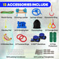 2X55Ft Ninja Warrior Obstacle Course For Kids With 13 Obstacle Course Accessories-Swings, Monkey Bars, Arm Trainers And More, Su