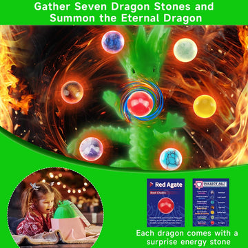 Cucue 3D Printed Dragon Egg - 3D Fidget Dragon Toy With Surprise Energy Stone Inside - Flexible Joint Parts - Unique Figurines, Desk Decorations, Stocking Stuffers, Gifts For Kids