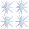 TONIFUL 4 Pcs 22inch 4D Iridescent Explosion Star Mylar Balloons 14Point Star Balloons for Party Decorations Backdrop Christmas 