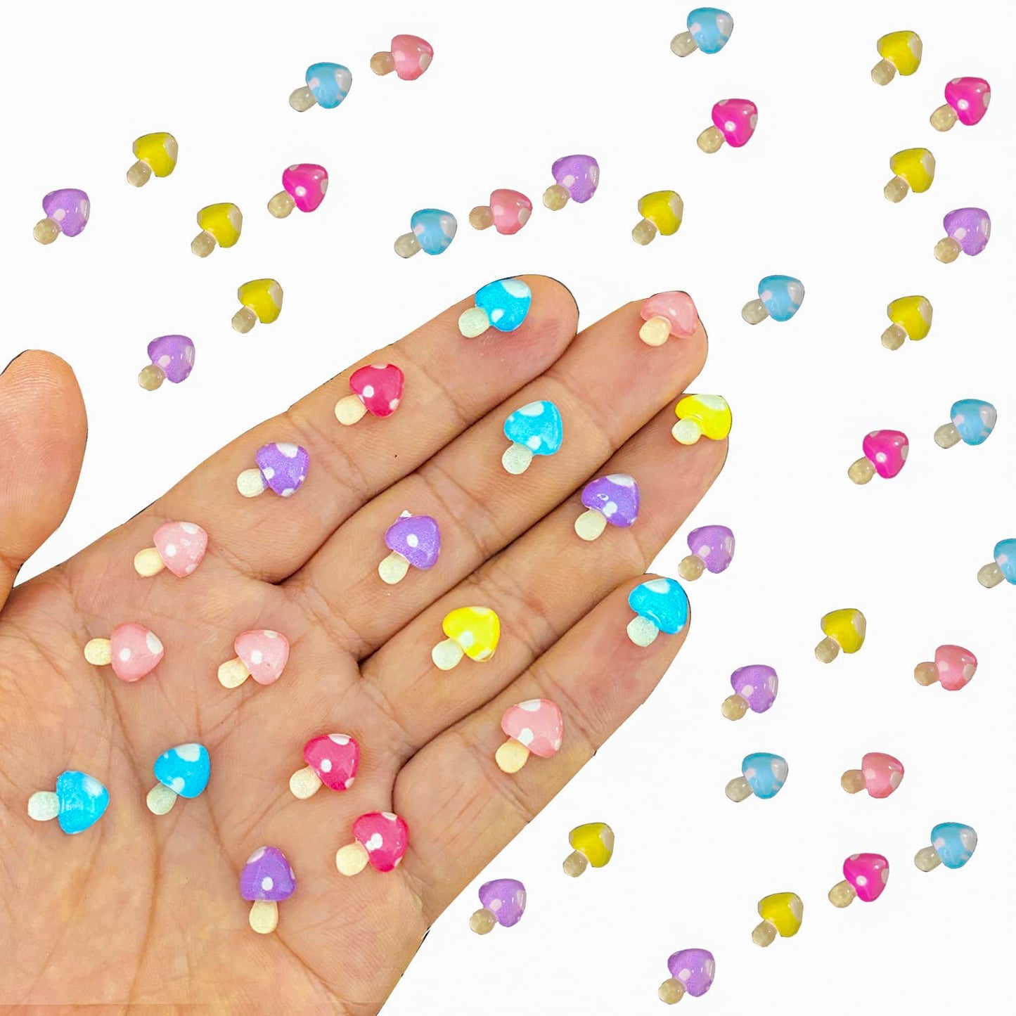 100Pcs Resin Mushroom For Crafts Dollhouse Miniatures Resin Mini Things Tiny Mushrooms For Fairy Garden Dollhouse Micro Landscap
